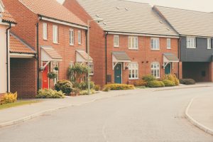 Modern new build homes on a housing estate